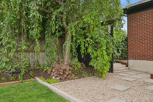 View of yard leading toward side yard