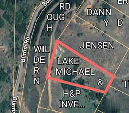 Aerial map of property and surrounding area