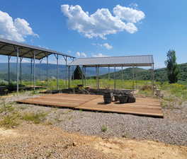 View of yard featuring a mountain view