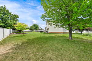 View of fenced backyard