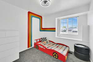 Bedroom featuring carpet floors