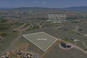 View of property location featuring property parcel outlined and a mountain backdrop