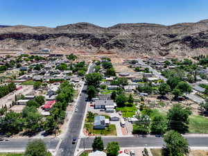 Aerial view of a mountainous background