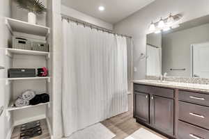 Primary bathroom with a jetted tub