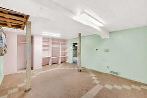 Finished basement with baseboards