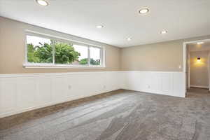 downstairs family room. new paint and carpet