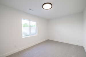 Empty room featuring carpet floors