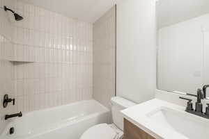 Full bathroom with vanity and shower / bathtub combination