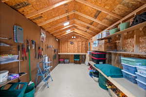 Large 200 sq ft shed with opaque natural light for easy use