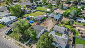 Aerial perspective of suburban area