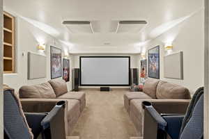 Cinema featuring light carpet