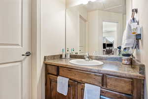 Bathroom featuring vanity