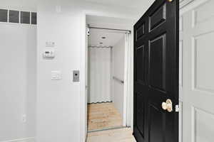 ADU basement apartment elevator entrance.