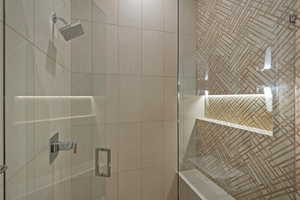 Full bathroom with a stall shower