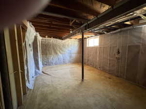 View of below grade area