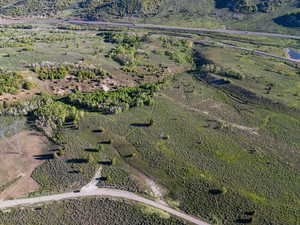 Aerial overview of property's location featuring rural landscape