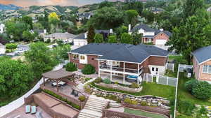 Aerial view of residential area