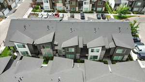 Aerial view of residential area