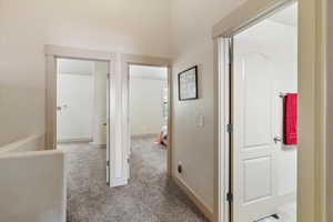 Hall with carpet flooring