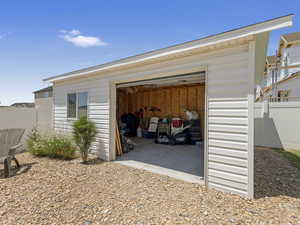 View of garage