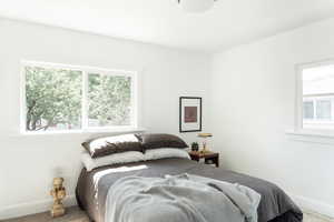 Carpeted bedroom