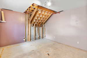 View of unfinished basement