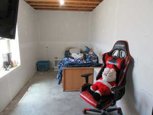 Partially finished bedroom