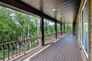 View of wooden deck