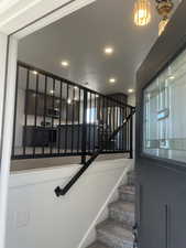 Stairway with recessed lighting