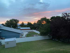 Evening view during sunset from back deck.