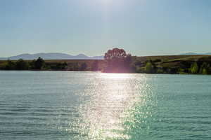 Water view with a mountainous background