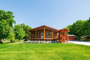 View of front of home with a front yard