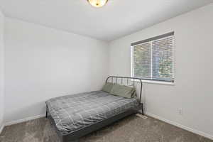 Bedroom with carpet and baseboards