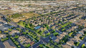 Aerial view of residential area