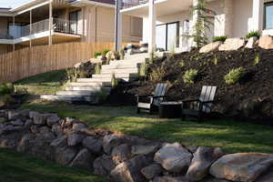 View of yard with stairway