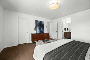 Bedroom featuring carpet floors