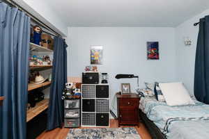 Bedroom featuring wood finished floors