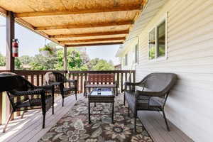 Deck featuring an outdoor living space