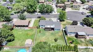 Aerial view of residential area