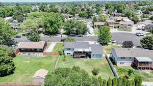 Aerial perspective of suburban area