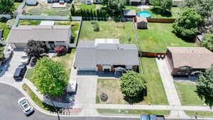 Aerial view of residential area