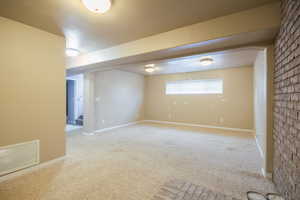 Below grade area with carpet