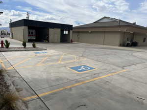 Back of parking garage