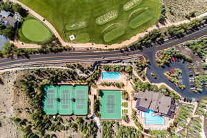 Aerial view of a pool area