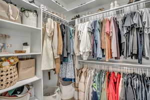 View of walk in closet