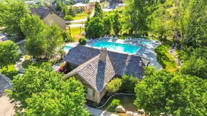 Bird's eye view of a pool