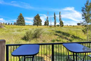 Balcony with a view of countryside