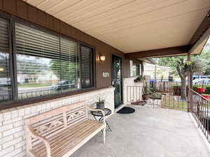 View of covered porch