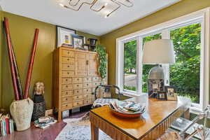 Office space featuring wood finished floors