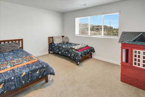 Bedroom with carpet floors